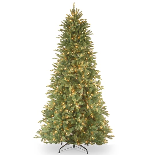 7.5 Ft Pre-Lit Feel Real® Tiffany Fir Slim Artificial Christmas Tree, Clear Lights By National Tree Company in Green | Michaels®